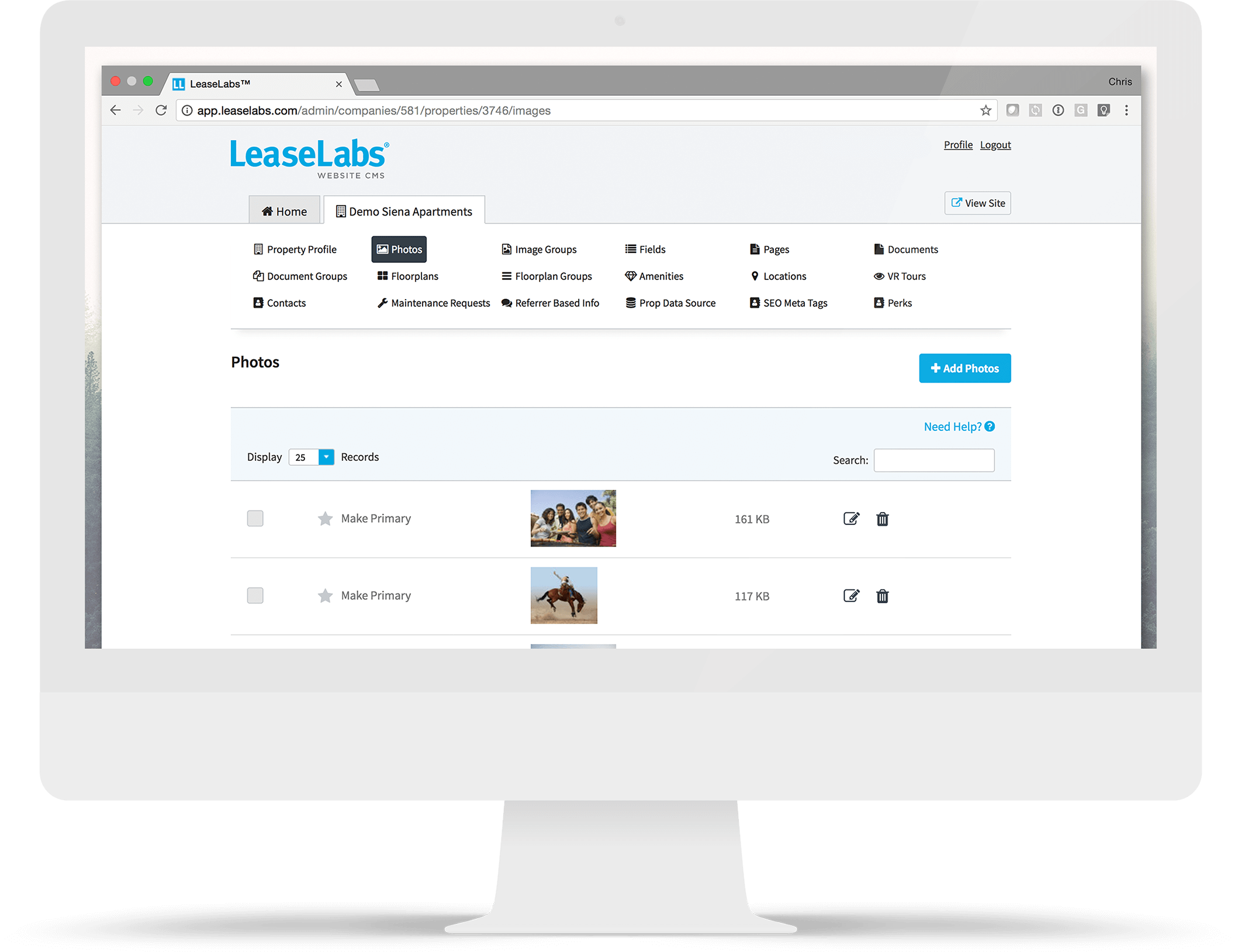 Computer Monitor with LeaseLabs CMS